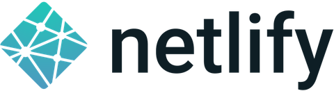 Netlify logo featuring a teal diamond with a geometric network pattern next to the word netlify in dark gray text.